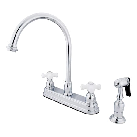Kingston Brass Restoration Centerset Kitchen Faucet, Chrome KB3751PXBS